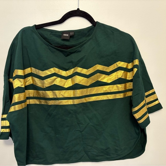 ASOS Green and Gold Crop Top - Picture 1 of 2